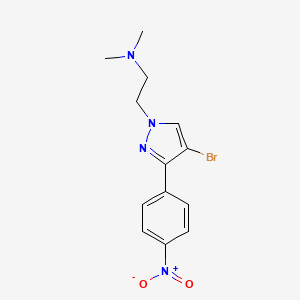 molecular formula C13H15BrN4O2 B8465624 2-[4-bromo-3-(4-nitrophenyl)-1H-pyrazol-1-yl]-N,N-dimethylethanamine 