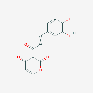 molecular formula C16H14O6 B8465770 3-(3-hydroxy-4-methoxycinnamoyl)-6-methyl-2H-pyran-2,4(3H)-dione 