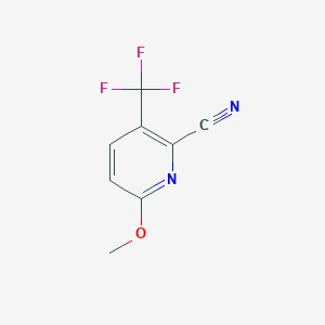 molecular formula C8H5F3N2O B8465775 6-Methoxy-3-(trifluoromethyl)picolinonitrile 