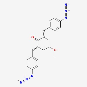 molecular formula C21H18N6O2 B8465851 2,6-Bis[(4-azidophenyl)methylidene]-4-methoxycyclohexan-1-one CAS No. 85179-69-7