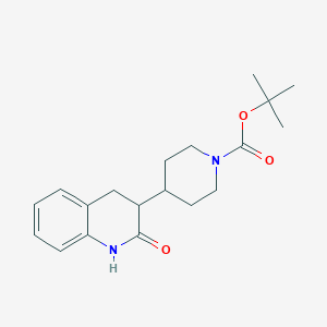 molecular formula C19H26N2O3 B8465891 tert-Butyl 4-(2-oxo-1,2,3,4-tetrahydroquinolin-3-yl)piperidine-1-carboxylate 