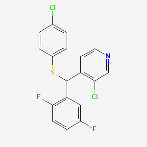 3-Chloro-4-{[(4-chlorophenyl)sulfanyl](2,5-difluorophenyl)methyl}pyridine