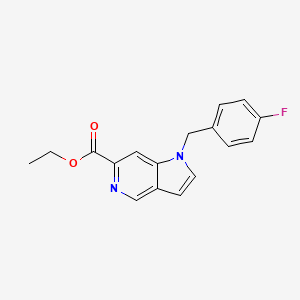 molecular formula C17H15FN2O2 B8465923 1h-Pyrrolo[3,2-c]pyridine-6-carboxylic acid,1-[(4-fluorophenyl)methyl]-,ethyl ester 