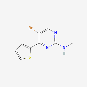 molecular formula C9H8BrN3S B8465926 5-bromo-N-methyl-4-(thiophen-2-yl)pyrimidin-2-amine 