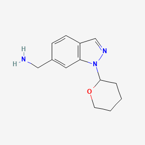 molecular formula C13H17N3O B8465948 1h-Indazole-6-methanamine,1-(tetrahydro-2h-pyran-2-yl)- 