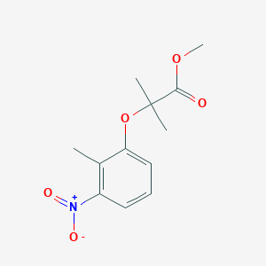 molecular formula C12H15NO5 B8465949 Methyl 2-methyl-2-(2-methyl-3-nitrophenoxy)propanoate 