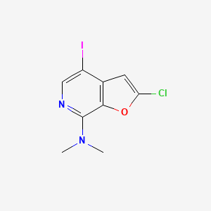 molecular formula C9H8ClIN2O B8465958 2-chloro-4-iodo-N,N-dimethylfuro[2,3-c]pyridin-7-amine 