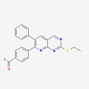 molecular formula C22H17N3OS B8465973 4-[2-(Ethylthio)-6-phenylpyrido[2,3-d]pyrimidine-7-yl]benzaldehyde 