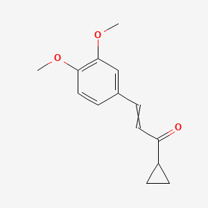 molecular formula C14H16O3 B8466077 1-Cyclopropyl-3-(3',4'-dimethoxyphenyl)prop-2-en-1-one 