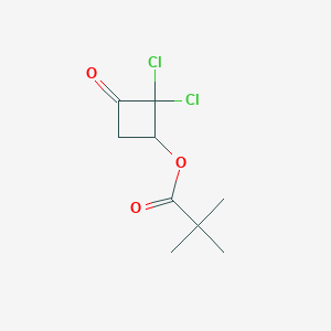 molecular formula C9H12Cl2O3 B8466120 2,2-Dichloro-3-oxocyclobutyl pivalate 
