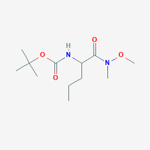 molecular formula C12H24N2O4 B8466189 N~2~-(tert-Butoxycarbonyl)-N-methoxy-N-methylnorvalinamide CAS No. 521286-49-7