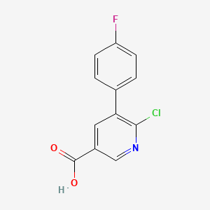 molecular formula C12H7ClFNO2 B8466230 6-Chloro-5-(4-fluoro-phenyl)-nicotinic acid 