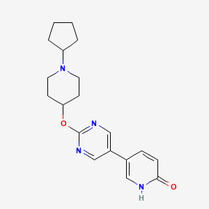 molecular formula C19H24N4O2 B8466255 2-(1-cyclopentylpiperidin-4-yloxy)-5-(1H-pyridin-2-on-5-yl)pyrimidine CAS No. 832734-93-7