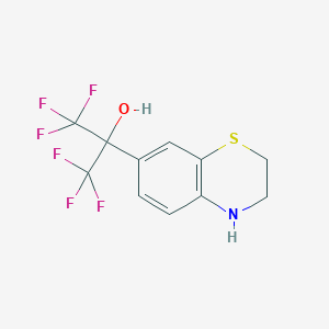 molecular formula C11H9F6NOS B8466292 3,4-dihydro-7-[2,2,2-trifluoro-1-hydroxy-1-(trifluoromethyl)ethyl]-2H-1,4-benzothiazine 