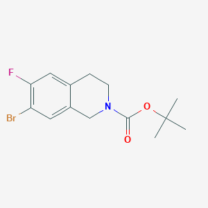 molecular formula C14H17BrFNO2 B8466306 tert-Butyl 7-bromo-6-fluoro-3,4-dihydroisoquinoline-2(1H)-carboxylate 