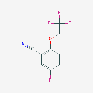 molecular formula C9H5F4NO B8466523 5-Fluoro-2-(2,2,2-trifluoro-ethoxy)-benzonitrile 