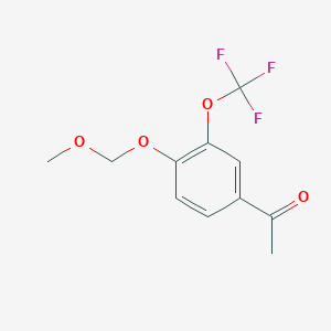 molecular formula C11H11F3O4 B8466613 1-(4-Methoxymethoxy-3-trifluoromethoxyphenyl)ethanone 