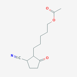 molecular formula C13H19NO3 B8466625 5-(2-Cyano-5-oxocyclopentyl)pentyl acetate CAS No. 65921-66-6