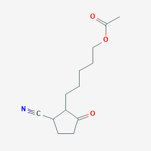 B8466625 5-(2-Cyano-5-oxocyclopentyl)pentyl acetate CAS No. 65921-66-6