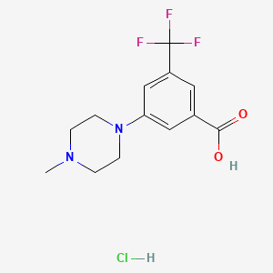 molecular formula C13H16ClF3N2O2 B8466644 3-(4-Methyl-piperazin-1-yl)-5-trifluoromethyl-benzoic acid hydrochloride 