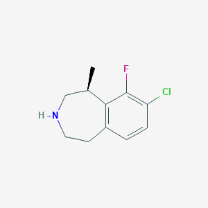 molecular formula C11H13ClFN B8466653 (S)-8-chloro-9-fluoro-1-methyl-2,3,4,5-tetrahydro-1H-3-benzazepine CAS No. 824430-74-2