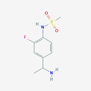 molecular formula C9H13FN2O2S B8466664 N-[4-(1-Aminoethyl)-2-fluorophenyl]methanesulfonamide CAS No. 824936-75-6