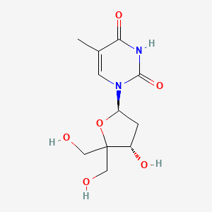 molecular formula C11H16N2O6 B8466714 4'-C-hydroxymethylthymidine 