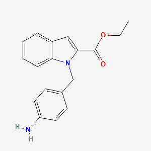 molecular formula C18H18N2O2 B8466720 1h-Indole-2-carboxylic acid,1-[(4-aminophenyl)methyl]-,ethyl ester 