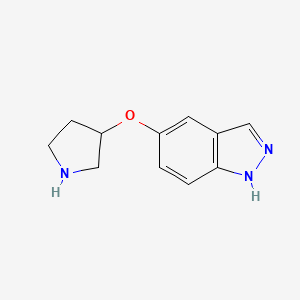 molecular formula C11H13N3O B8466803 5-(Pyrrolidin-3-yloxy)-1H-indazole 