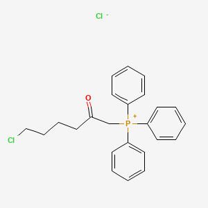 molecular formula C24H25Cl2OP B8466807 (6-Chloro-2-oxohexyl) triphenylphosphonium chloride CAS No. 62343-99-1