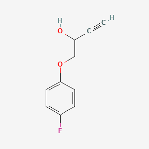 molecular formula C10H9FO2 B8466844 1-(4-Fluorophenoxy)but-3-yn-2-ol CAS No. 67693-57-6