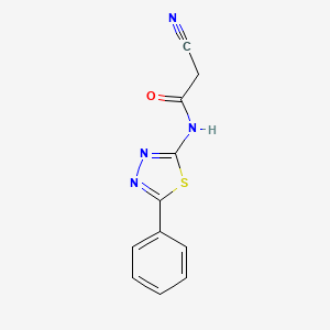 molecular formula C11H8N4OS B8466866 2-cyano-N-(5-phenyl-1,3,4-thiadiazol-2-yl)acetamide 