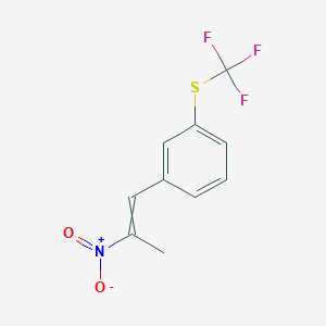 molecular formula C10H8F3NO2S B8466922 1-(2-Nitroprop-1-en-1-yl)-3-[(trifluoromethyl)sulfanyl]benzene CAS No. 176242-84-5