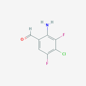 molecular formula C7H4ClF2NO B8466974 2-Amino-4-chloro-3,5-difluorobenzaldehyde 