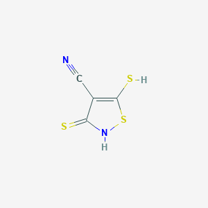 molecular formula C4H2N2S3 B8467026 3,5-Dimercaptoisothiazole-4-carbonitrile 