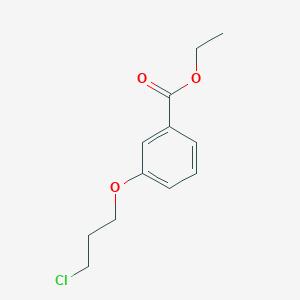 molecular formula C12H15ClO3 B8467126 3-(3-Chloropropoxy)benzoic acid ethyl ester 