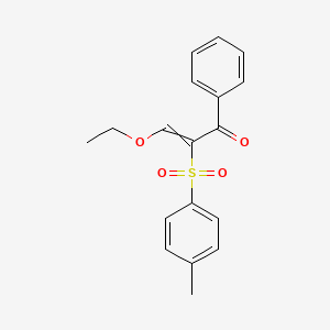 molecular formula C18H18O4S B8467171 3-Ethoxy-2-(4-methylbenzene-1-sulfonyl)-1-phenylprop-2-en-1-one CAS No. 64326-20-1