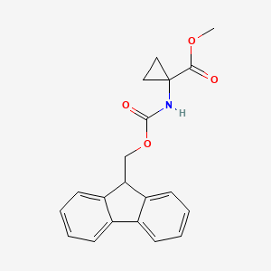 molecular formula C20H19NO4 B8467228 (9H-fluoren-9-yl)methyl 1-(methoxycarbonyl)-cyclopropylcarbamate 