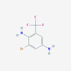 molecular formula C7H6BrF3N2 B8467239 1,4-Benzenediamine, 2-bromo-6-(trifluoromethyl)- 
