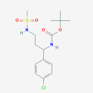 Tert-butyl 1-(4-chlorophenyl)-3-(methylsulfonamido)propylcarbamate