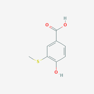 molecular formula C8H8O3S B8467299 4-Hydroxy-3-methylsulfanylbenzoic acid 