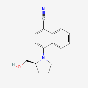 molecular formula C16H16N2O B8467322 4-[(2S)-2-(Hydroxymethyl)pyrrolidin-1-yl]naphthalene-1-carbonitrile CAS No. 767286-27-1