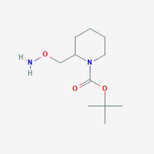molecular formula C11H22N2O3 B8467392 Tert-butyl 2-[(aminooxy)methyl]piperidine-1-carboxylate 