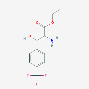 molecular formula C12H14F3NO3 B8467400 Ethyl 2-amino-3-hydroxy-3-(4-(trifluoromethyl)phenyl)propanoate 