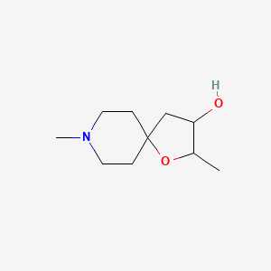 molecular formula C10H19NO2 B8467428 3-Hydroxy-2,8-dimethyl-1-oxa-8-azaspiro[4.5]decane 