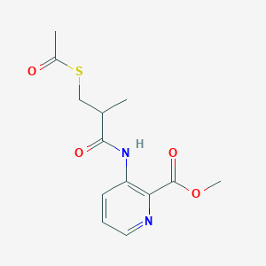 molecular formula C13H16N2O4S B8467440 Methyl 3-(2-acetylthiomethyl-propionamido)-picolinate CAS No. 91702-96-4