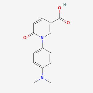 molecular formula C14H14N2O3 B8467456 1-(4-Dimethylaminophenyl)-1,6-dihydro-6-oxo-3-pyridinecarboxylic acid 