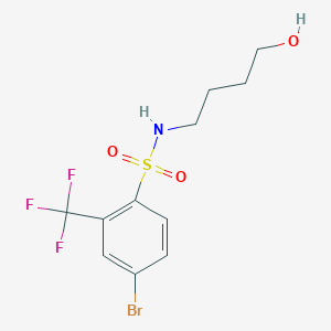 molecular formula C11H13BrF3NO3S B8467504 4-Bromo-N-(4-hydroxybutyl)-2-(trifluoromethyl)benzene-1-sulfonamide CAS No. 871113-97-2