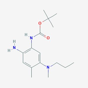 molecular formula C16H27N3O2 B8467515 Carbamic acid,[2-amino-4-methyl-5-(methylpropylamino)phenyl]-,1,1-dimethylethyl ester 