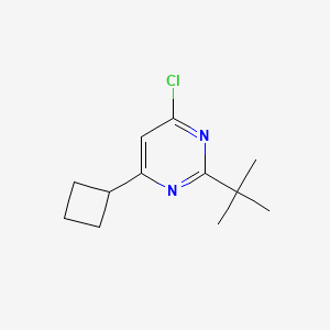molecular formula C12H17ClN2 B8467576 2-Tert-butyl-4-chloro-6-cyclobutyl-pyrimidine 